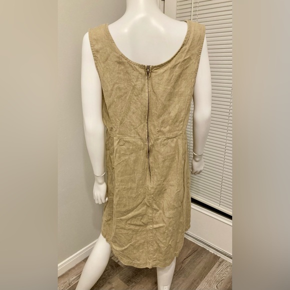 Studio Ease Linen Dress Women Beige Sz 16 - Picture 3 of 8